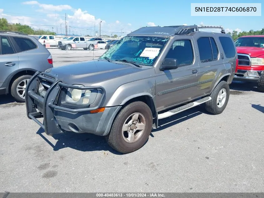 2004 Nissan Xterra Xe VIN: 5N1ED28T74C606870 Lot: 40483613