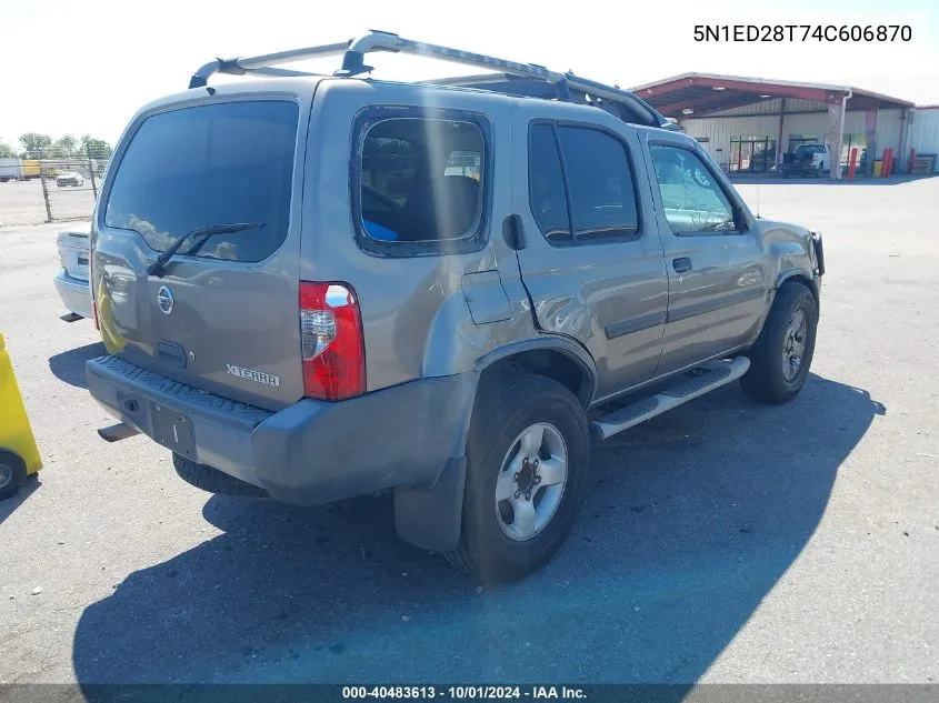 2004 Nissan Xterra Xe VIN: 5N1ED28T74C606870 Lot: 40483613