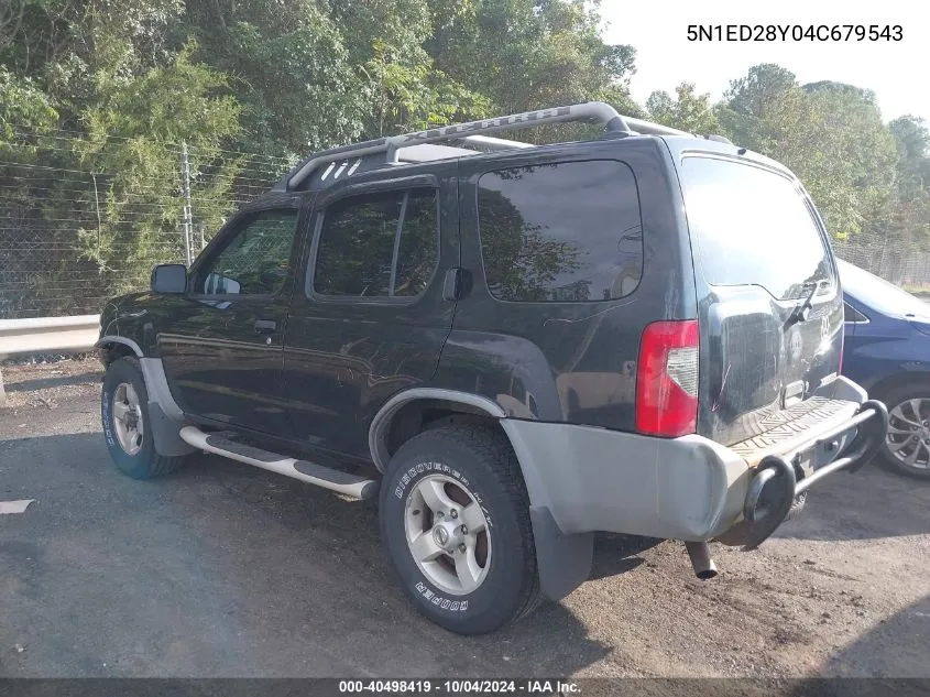 2004 Nissan Xterra Xe VIN: 5N1ED28Y04C679543 Lot: 40498419