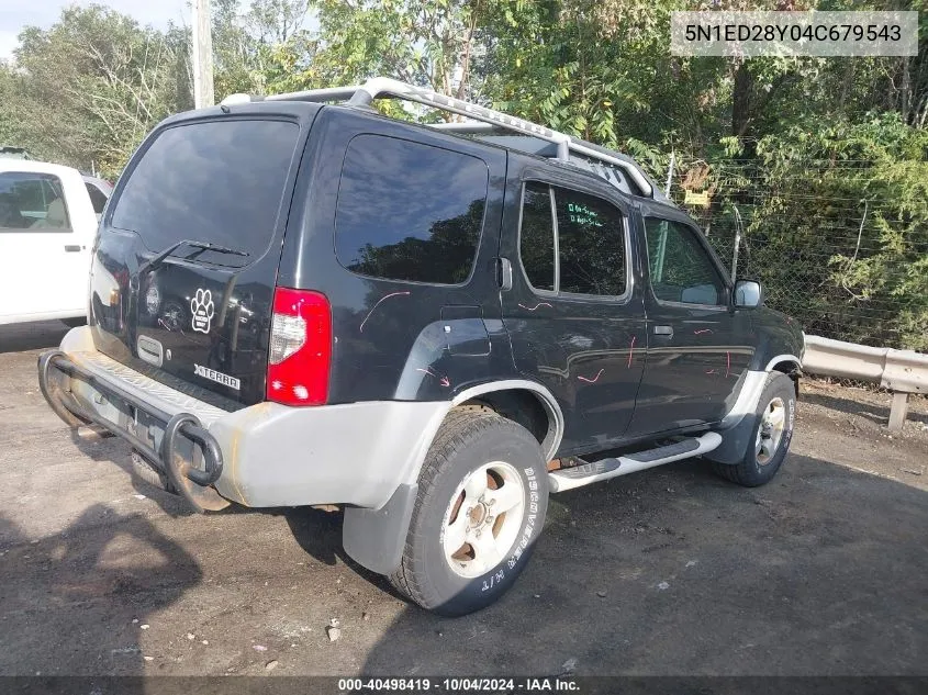 2004 Nissan Xterra Xe VIN: 5N1ED28Y04C679543 Lot: 40498419