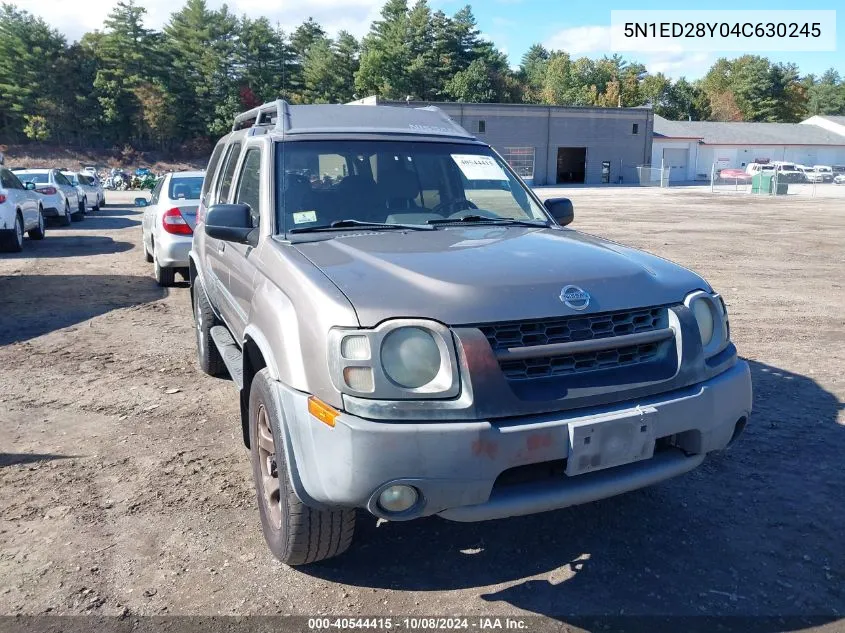 2004 Nissan Xterra Se VIN: 5N1ED28Y04C630245 Lot: 40544415