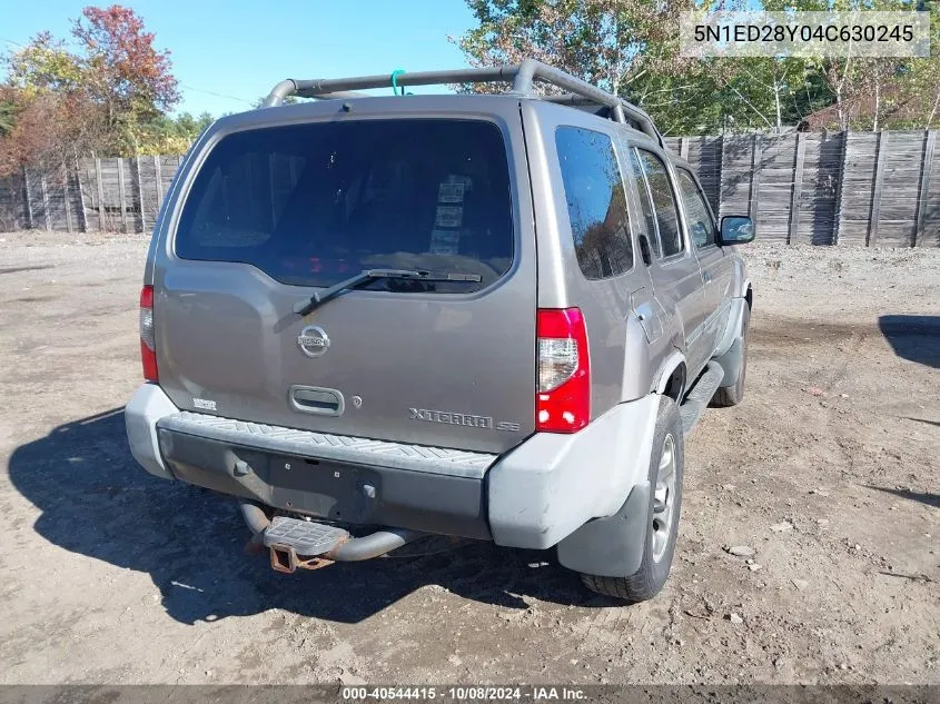 2004 Nissan Xterra Se VIN: 5N1ED28Y04C630245 Lot: 40544415