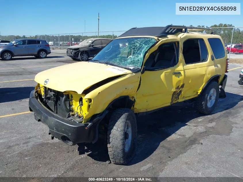 2004 Nissan Xterra Xe VIN: 5N1ED28YX4C658098 Lot: 40623249