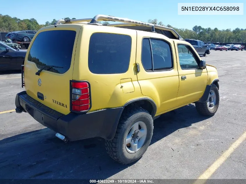 2004 Nissan Xterra Xe VIN: 5N1ED28YX4C658098 Lot: 40623249