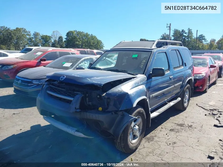 2004 Nissan Xterra Xe VIN: 5N1ED28T34C664782 Lot: 40640736