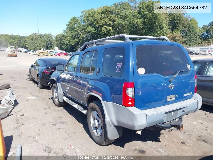 2004 Nissan Xterra Xe VIN: 5N1ED28T34C664782 Lot: 40640736