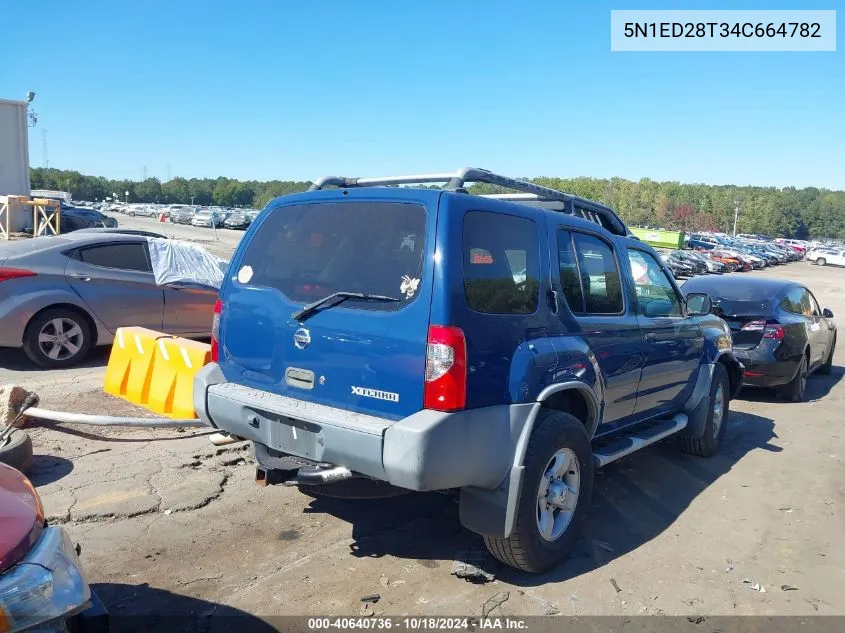 2004 Nissan Xterra Xe VIN: 5N1ED28T34C664782 Lot: 40640736