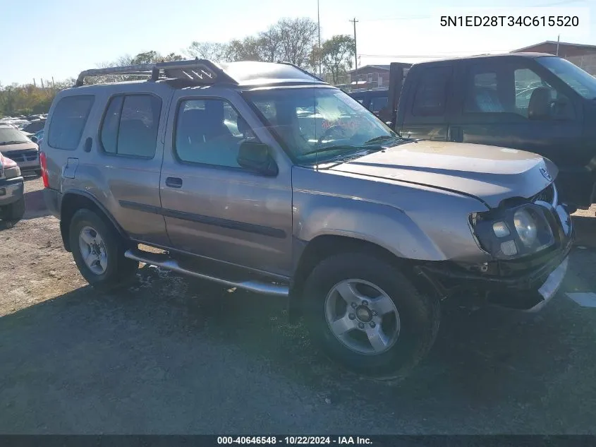 2004 Nissan Xterra Xe VIN: 5N1ED28T34C615520 Lot: 40646548