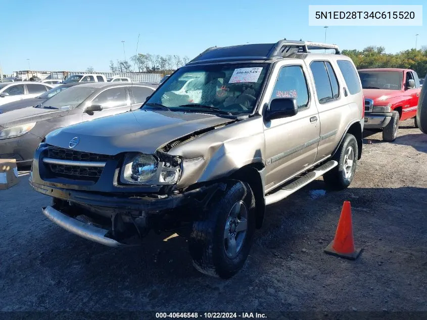 2004 Nissan Xterra Xe VIN: 5N1ED28T34C615520 Lot: 40646548