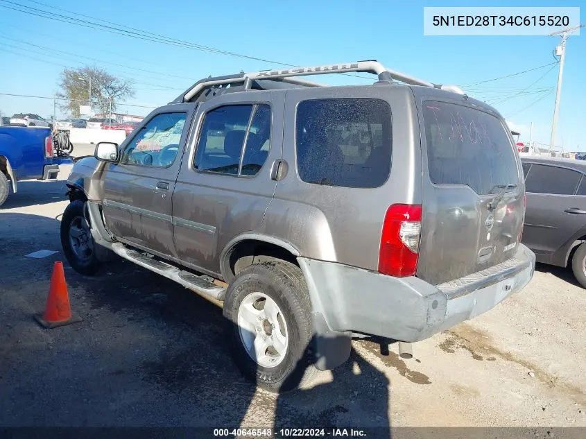 2004 Nissan Xterra Xe VIN: 5N1ED28T34C615520 Lot: 40646548