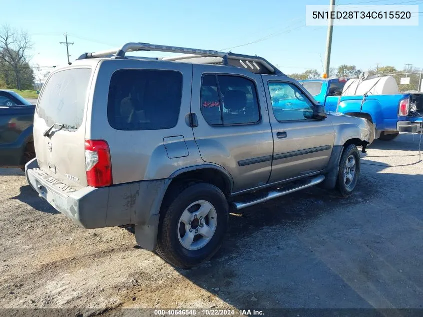 2004 Nissan Xterra Xe VIN: 5N1ED28T34C615520 Lot: 40646548