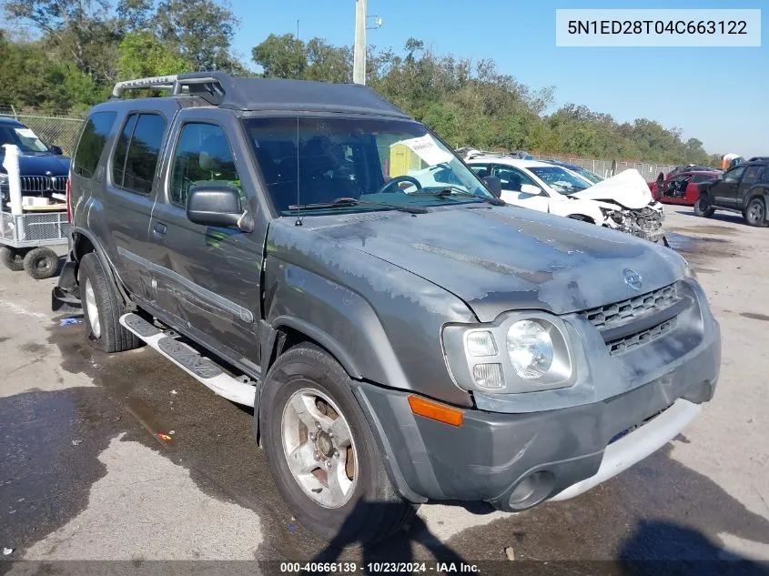 2004 Nissan Xterra Xe VIN: 5N1ED28T04C663122 Lot: 40666139