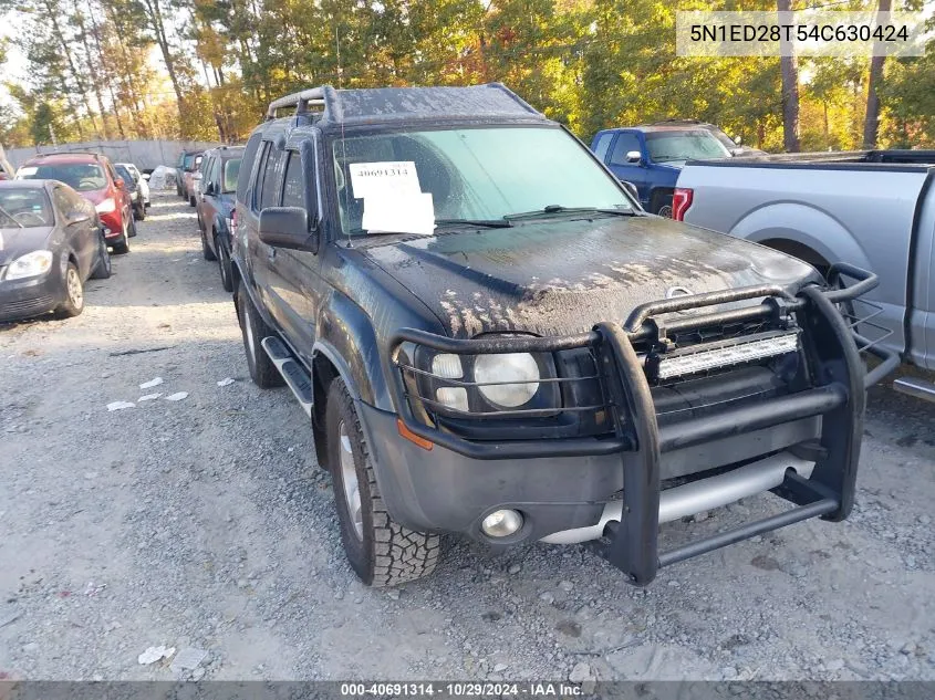 2004 Nissan Xterra Xe VIN: 5N1ED28T54C630424 Lot: 40691314