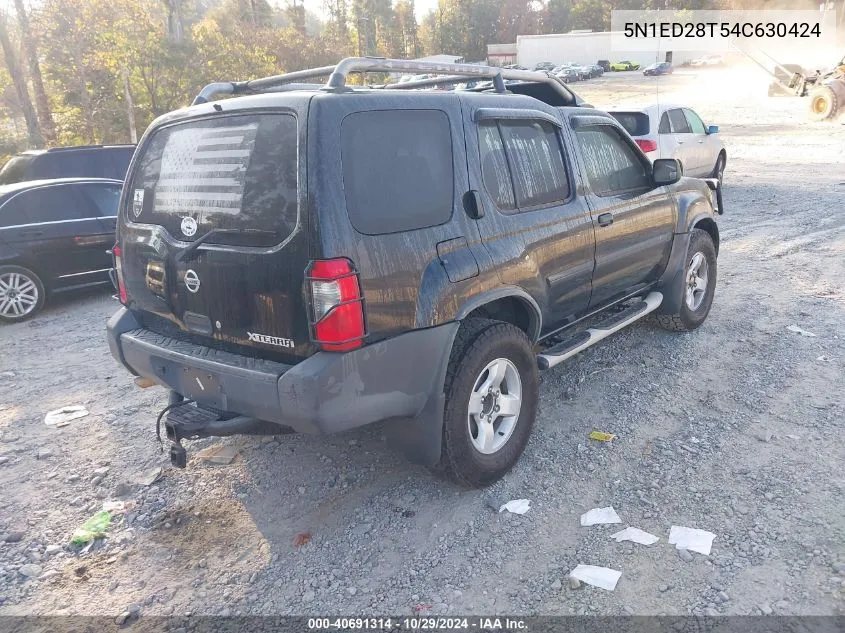 2004 Nissan Xterra Xe VIN: 5N1ED28T54C630424 Lot: 40691314