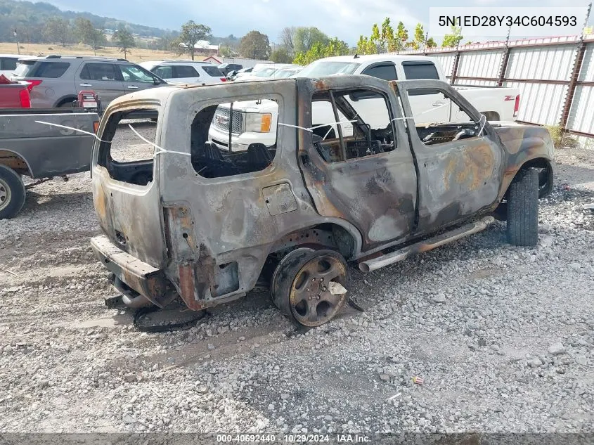 2004 Nissan Xterra Xe VIN: 5N1ED28Y34C604593 Lot: 40692440