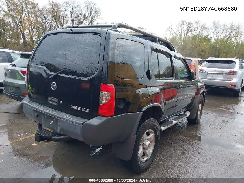 2004 Nissan Xterra Xe VIN: 5N1ED28Y74C668880 Lot: 40692880