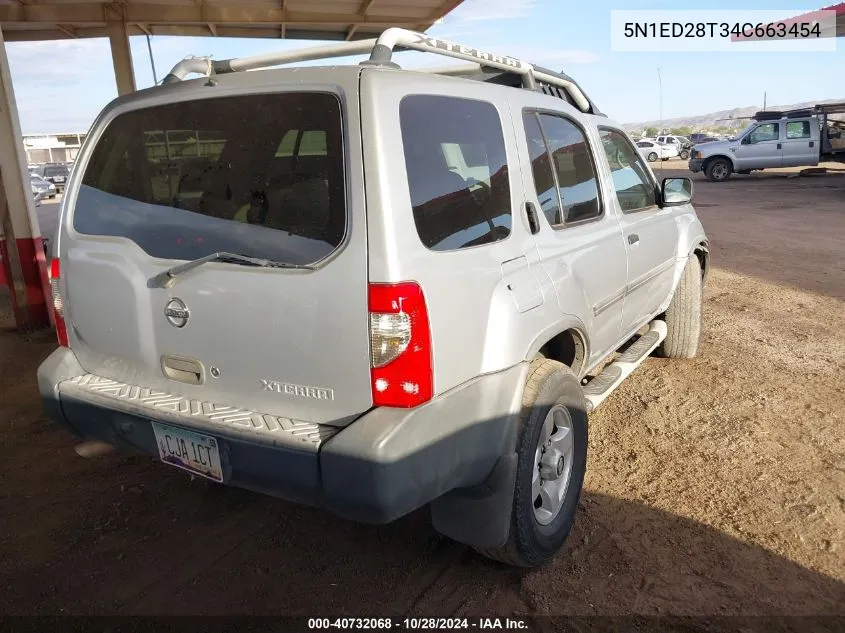 2004 Nissan Xterra Xe VIN: 5N1ED28T34C663454 Lot: 40732068