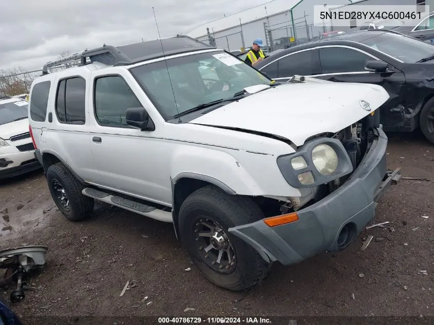 2004 Nissan Xterra Xe VIN: 5N1ED28YX4C600461 Lot: 40786729