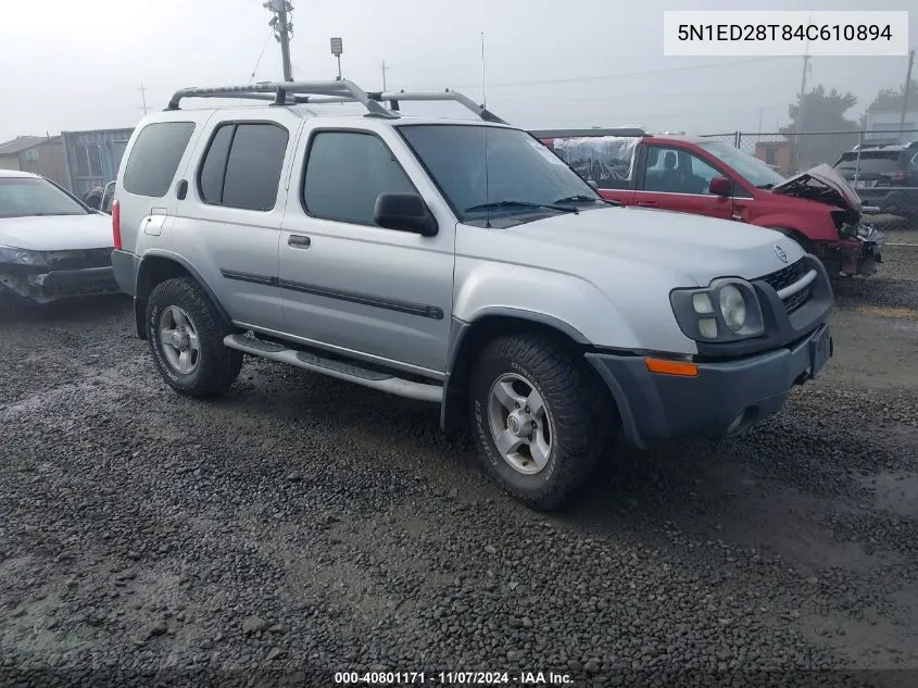 2004 Nissan Xterra Xe VIN: 5N1ED28T84C610894 Lot: 40801171