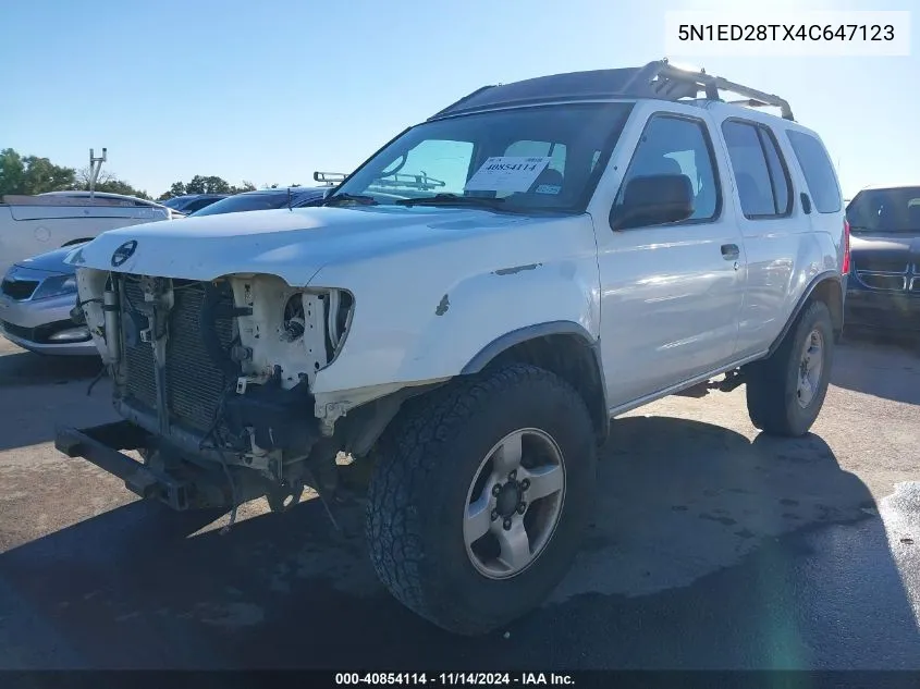 2004 Nissan Xterra Xe VIN: 5N1ED28TX4C647123 Lot: 40854114