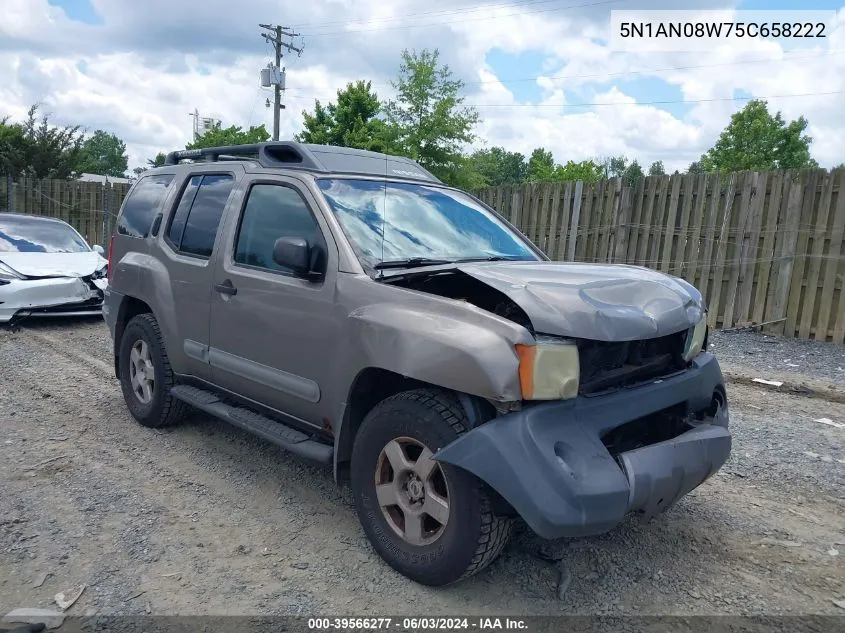 2005 Nissan Xterra S VIN: 5N1AN08W75C658222 Lot: 39566277