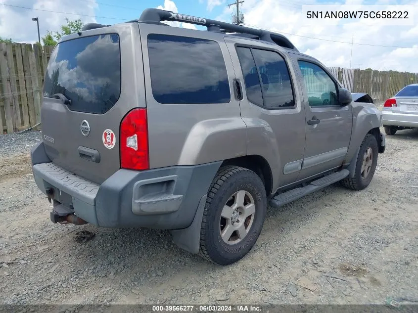 2005 Nissan Xterra S VIN: 5N1AN08W75C658222 Lot: 39566277