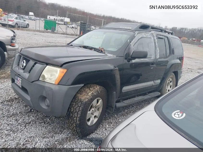 2005 Nissan Xterra S VIN: 5N1AN08U95C653392 Lot: 39841108