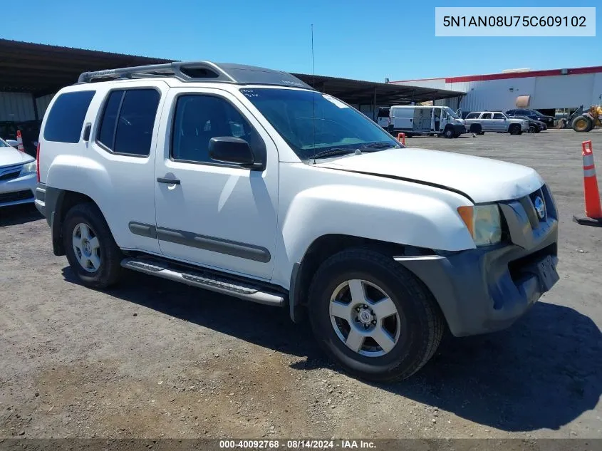 2005 Nissan Xterra S VIN: 5N1AN08U75C609102 Lot: 40092768