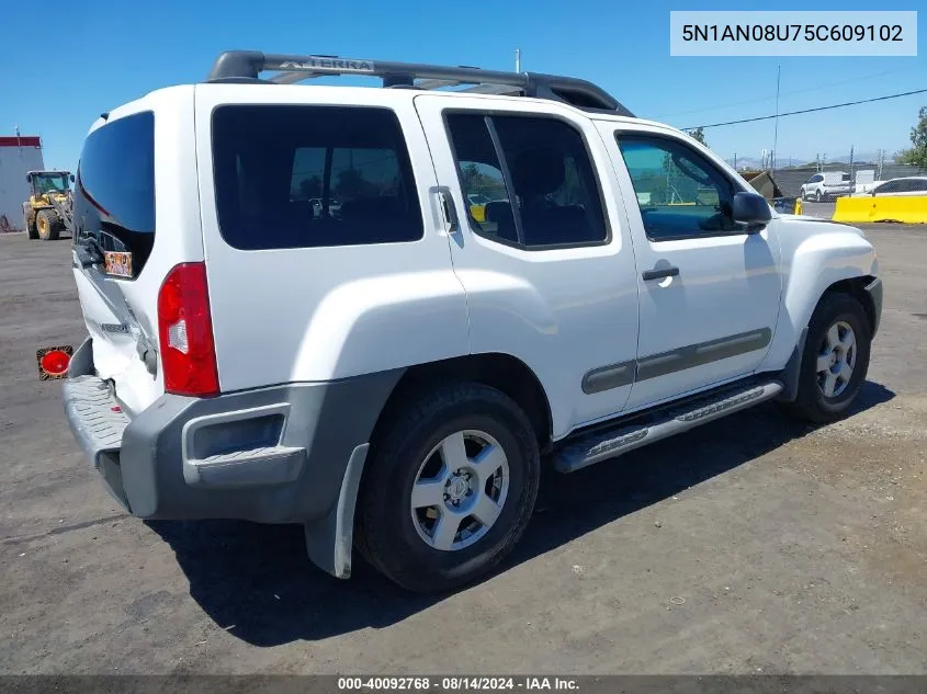 2005 Nissan Xterra S VIN: 5N1AN08U75C609102 Lot: 40092768