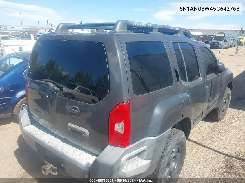 2005 Nissan Xterra Off Road VIN: 5N1AN08W45C642768 Lot: 40095631