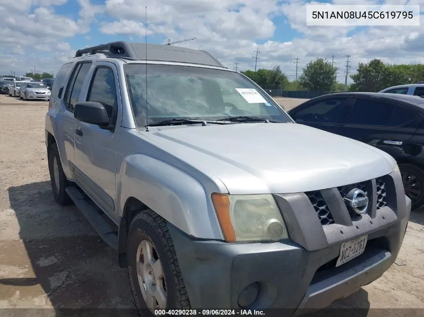 2005 Nissan Xterra S VIN: 5N1AN08U45C619795 Lot: 40290238