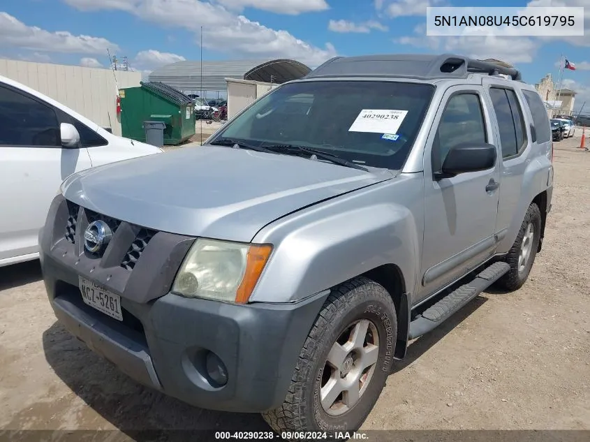 2005 Nissan Xterra S VIN: 5N1AN08U45C619795 Lot: 40290238