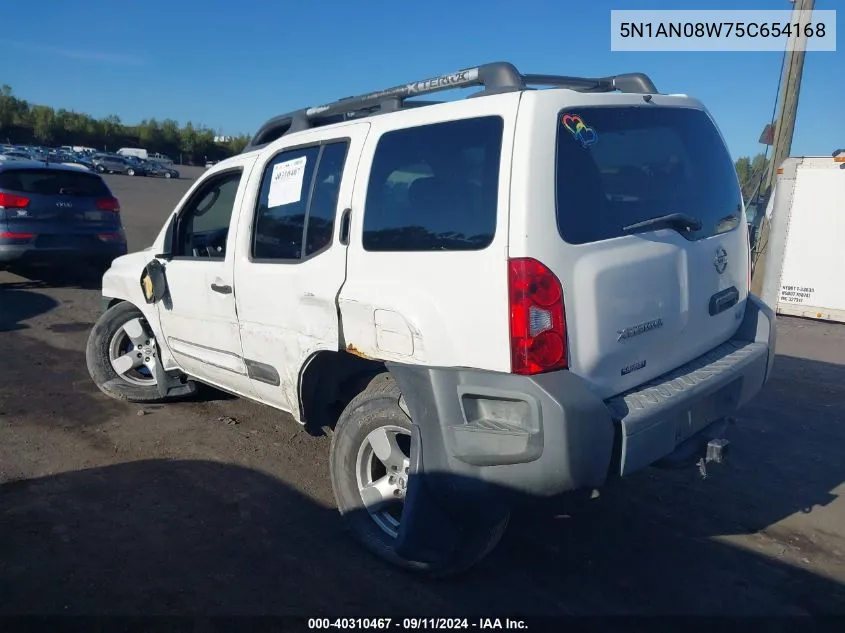 2005 Nissan Xterra Se VIN: 5N1AN08W75C654168 Lot: 40310467