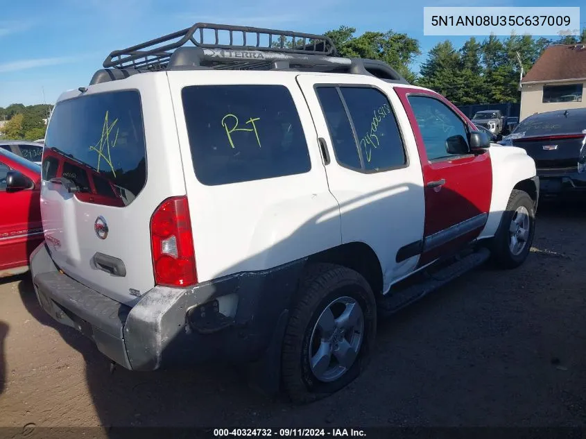 2005 Nissan Xterra Se VIN: 5N1AN08U35C637009 Lot: 40324732