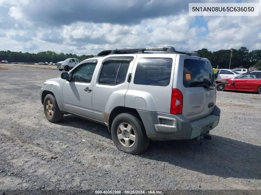 2005 Nissan Xterra S VIN: 5N1AN08U65C636050 Lot: 40352908