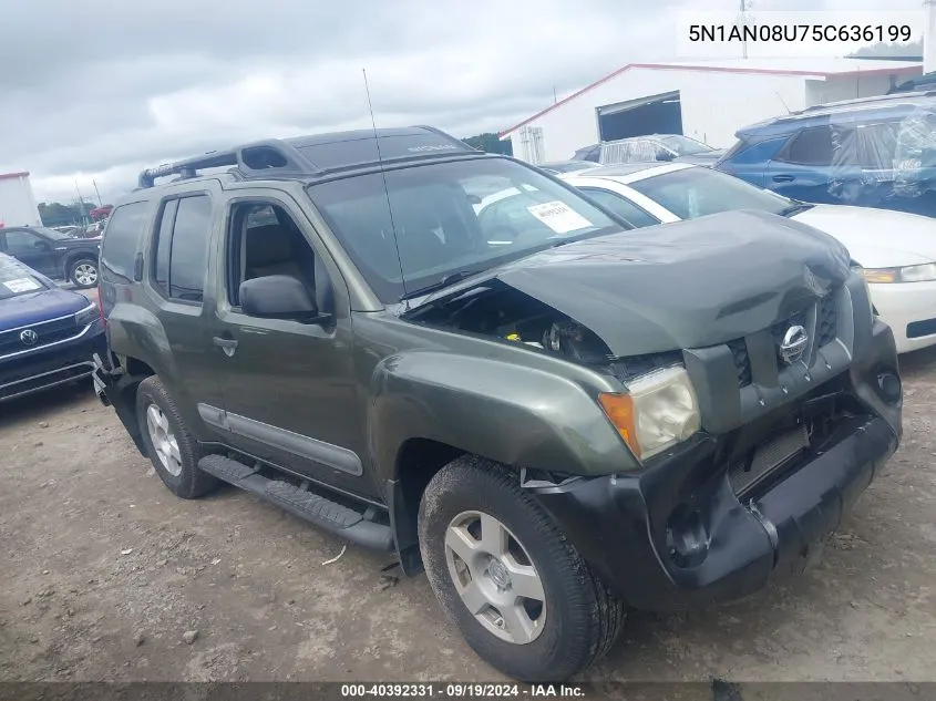 2005 Nissan Xterra S VIN: 5N1AN08U75C636199 Lot: 40392331