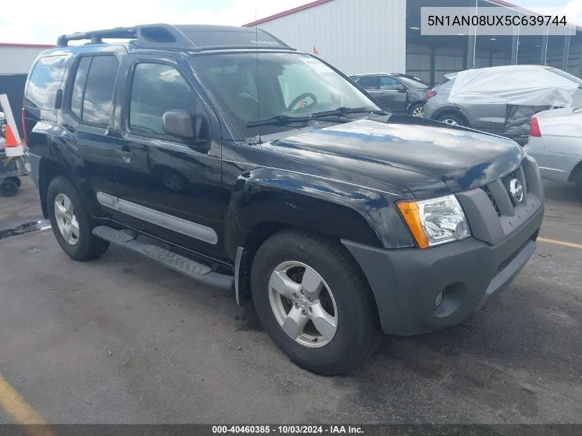 2005 Nissan Xterra Se VIN: 5N1AN08UX5C639744 Lot: 40460385