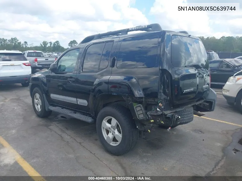 2005 Nissan Xterra Se VIN: 5N1AN08UX5C639744 Lot: 40460385