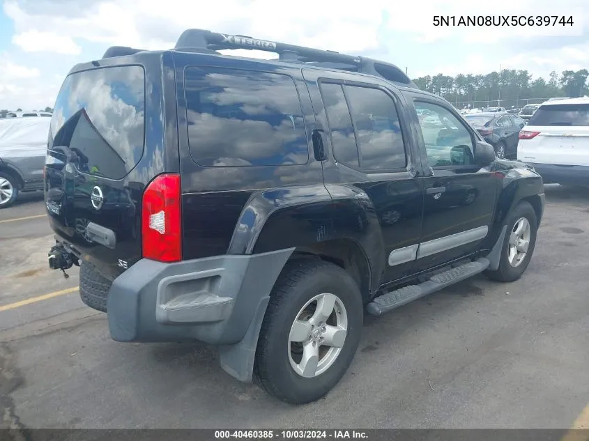 2005 Nissan Xterra Se VIN: 5N1AN08UX5C639744 Lot: 40460385