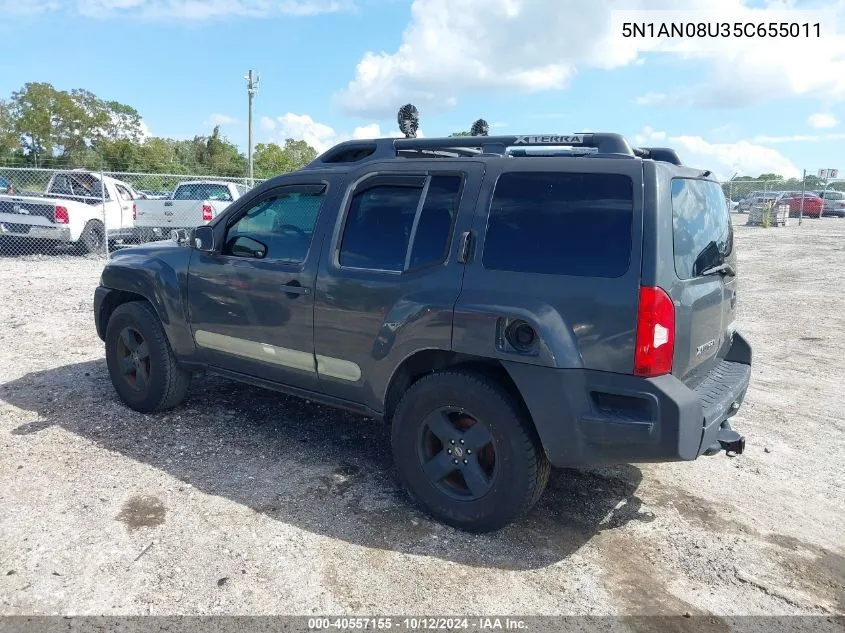 2005 Nissan Xterra Se VIN: 5N1AN08U35C655011 Lot: 40557155