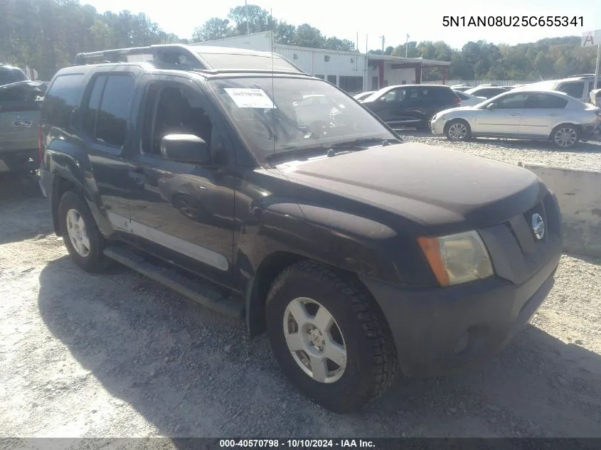 2005 Nissan Xterra S VIN: 5N1AN08U25C655341 Lot: 40570798