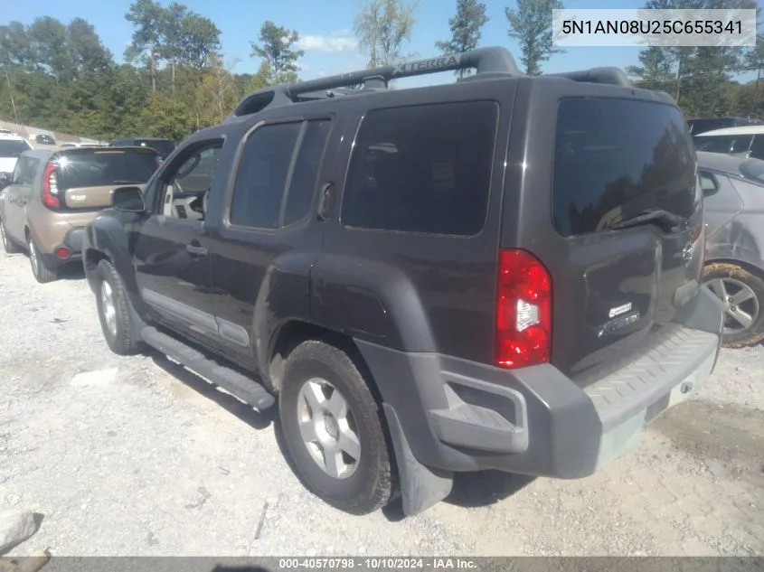 2005 Nissan Xterra S VIN: 5N1AN08U25C655341 Lot: 40570798