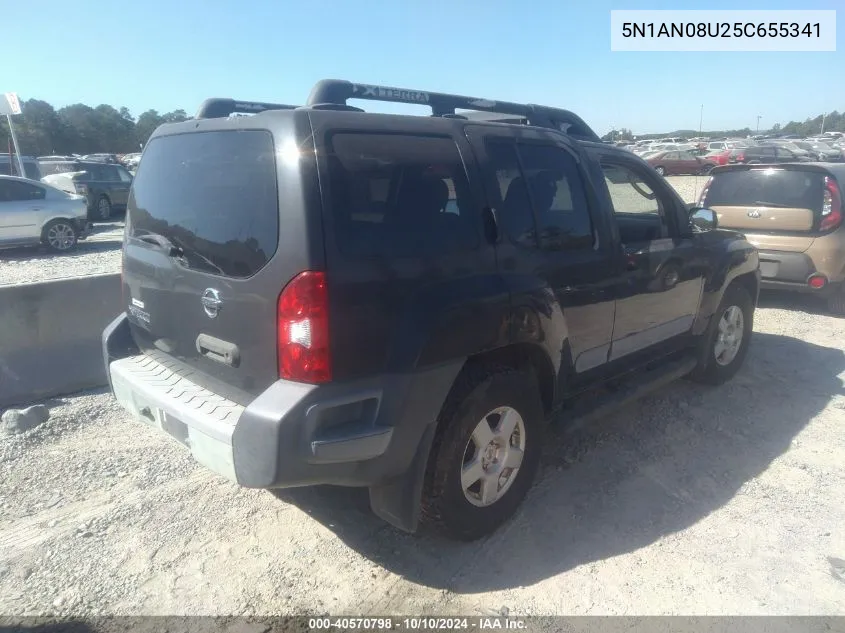 2005 Nissan Xterra S VIN: 5N1AN08U25C655341 Lot: 40570798