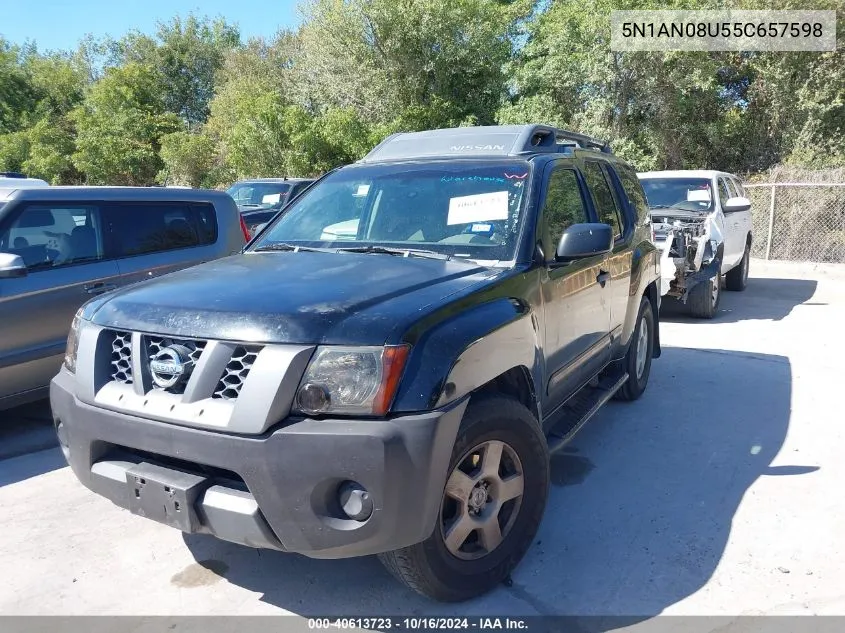 2005 Nissan Xterra S VIN: 5N1AN08U55C657598 Lot: 40613723