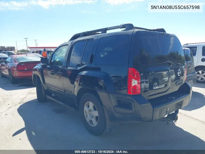 2005 Nissan Xterra S VIN: 5N1AN08U55C657598 Lot: 40613723