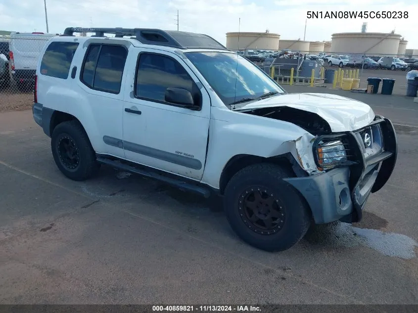 2005 Nissan Xterra Off Road VIN: 5N1AN08W45C650238 Lot: 40859821