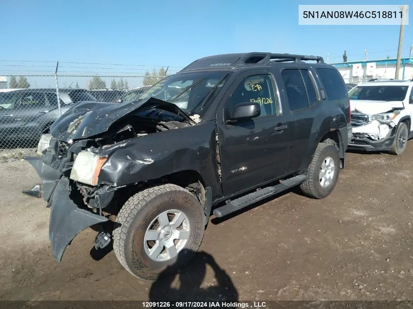 2006 Nissan Xterra Off Road/S/Se VIN: 5N1AN08W46C518811 Lot: 12091226