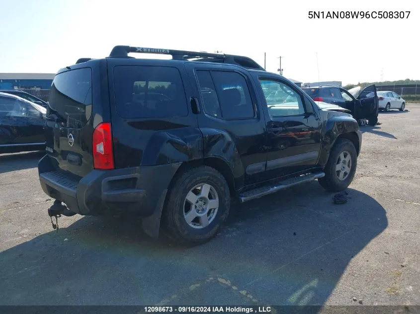 2006 Nissan Xterra Off Road/S/Se VIN: 5N1AN08W96C508307 Lot: 12098673