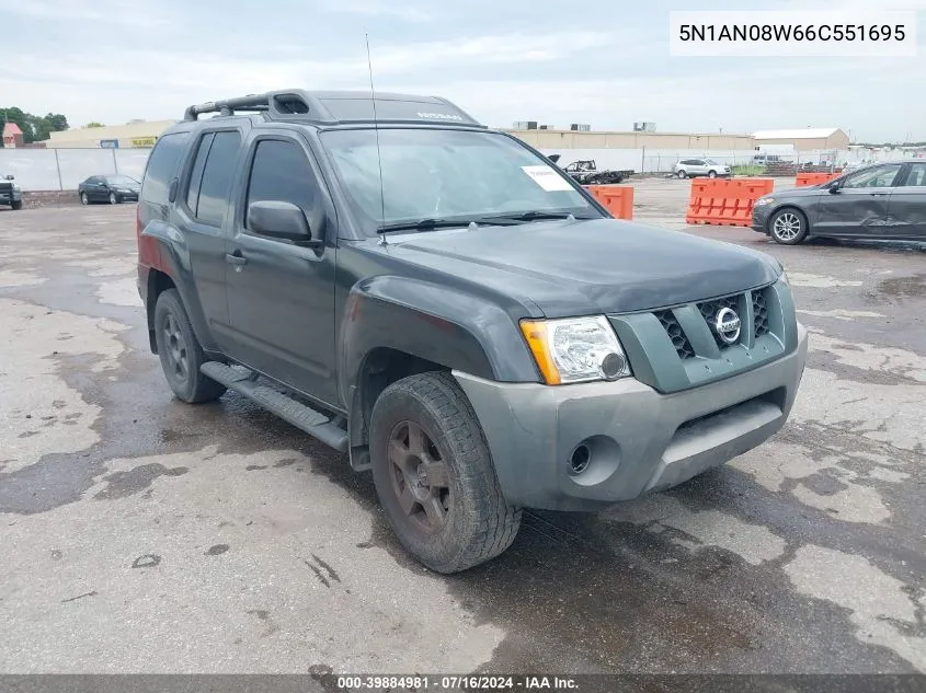 2006 Nissan Xterra S VIN: 5N1AN08W66C551695 Lot: 39884981