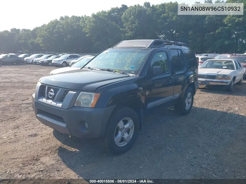 2006 Nissan Xterra Se VIN: 5N1AN08W96C510932 Lot: 40015506